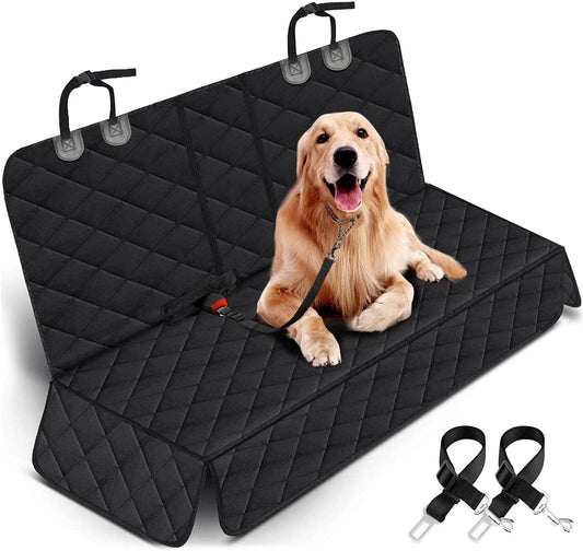 Premium Waterproof Dog Car Seat Cover - Non-Slip Back Seat Protector for Cars, Trucks & SUVs - Fits Middle Armrest - Black