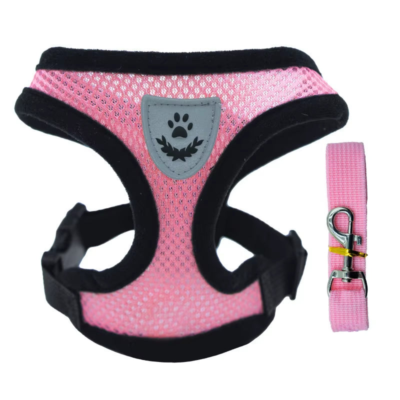 Cat Harness Vest Walking Leash for Puppy Dog Collar Polyester Adjustable Mesh Dog Harness for Small Medium Pet Accessories